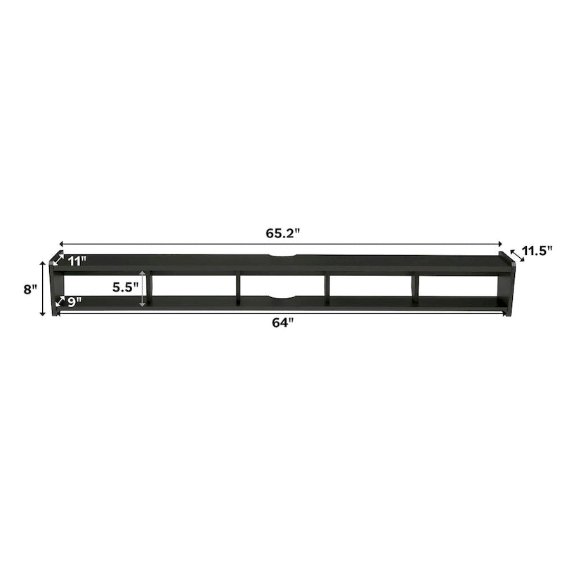 Floating Wall-Mounted TV Stand with Open Cubbies