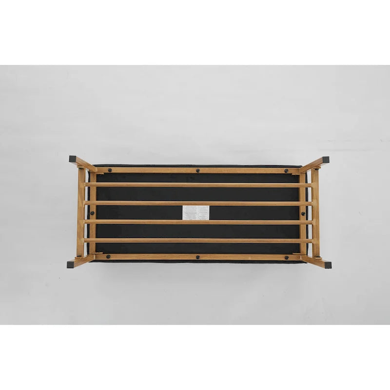 Linen Upholstered Storage Shoe Bench