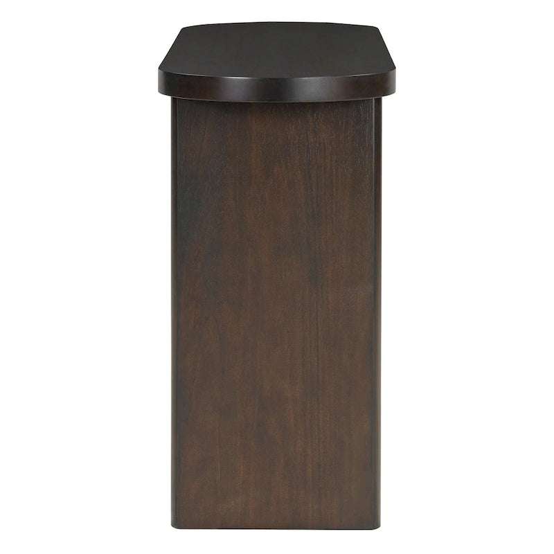 Elegant Minimalist Console Table with Rounded Edges and Sturdy Shelf Design for Entryway, Living Room