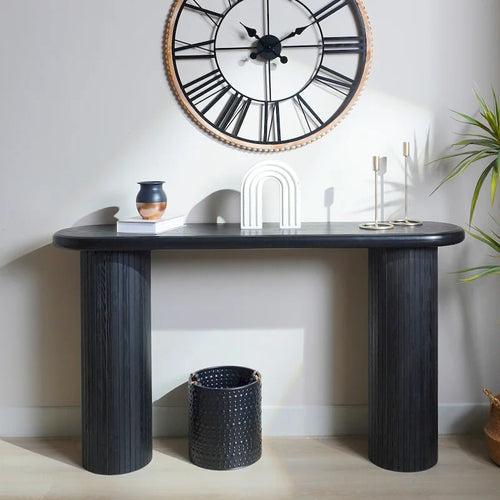 Table console en bois de 60 po avec pieds cannelés