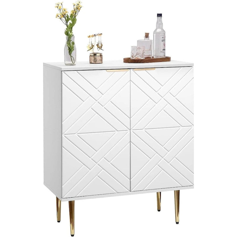 Modern 2-Door Sideboard Buffet Cabinet with Metal Legs