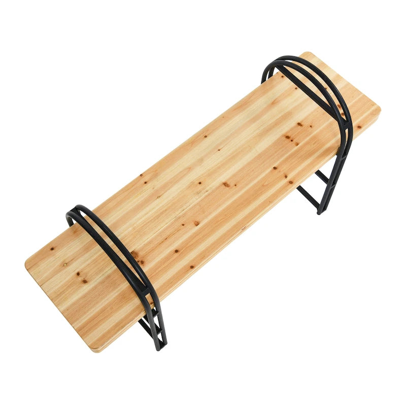 Wood and Metal Bench with Driftwood Finish