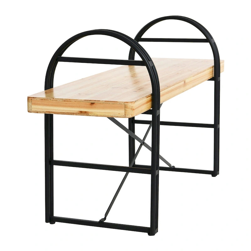 Wood and Metal Bench with Driftwood Finish