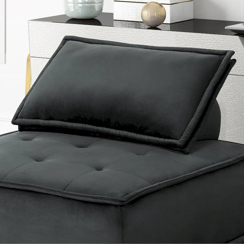 Velvet Armless Lounge Chair