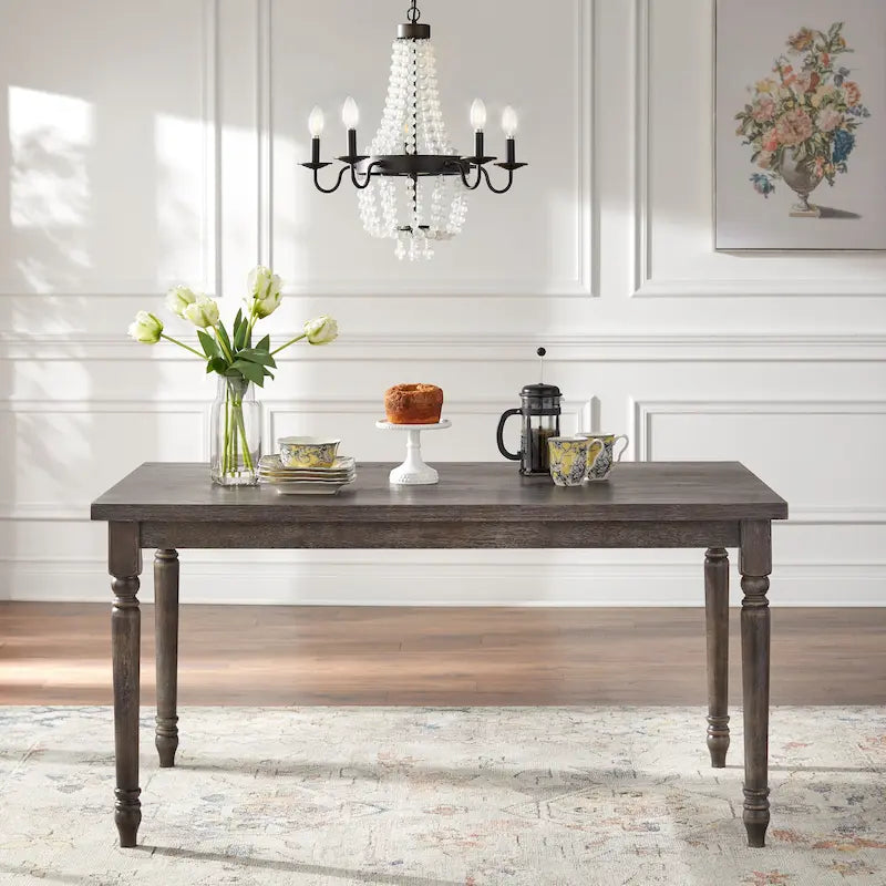 French Country Dining Table in Weathered Grey