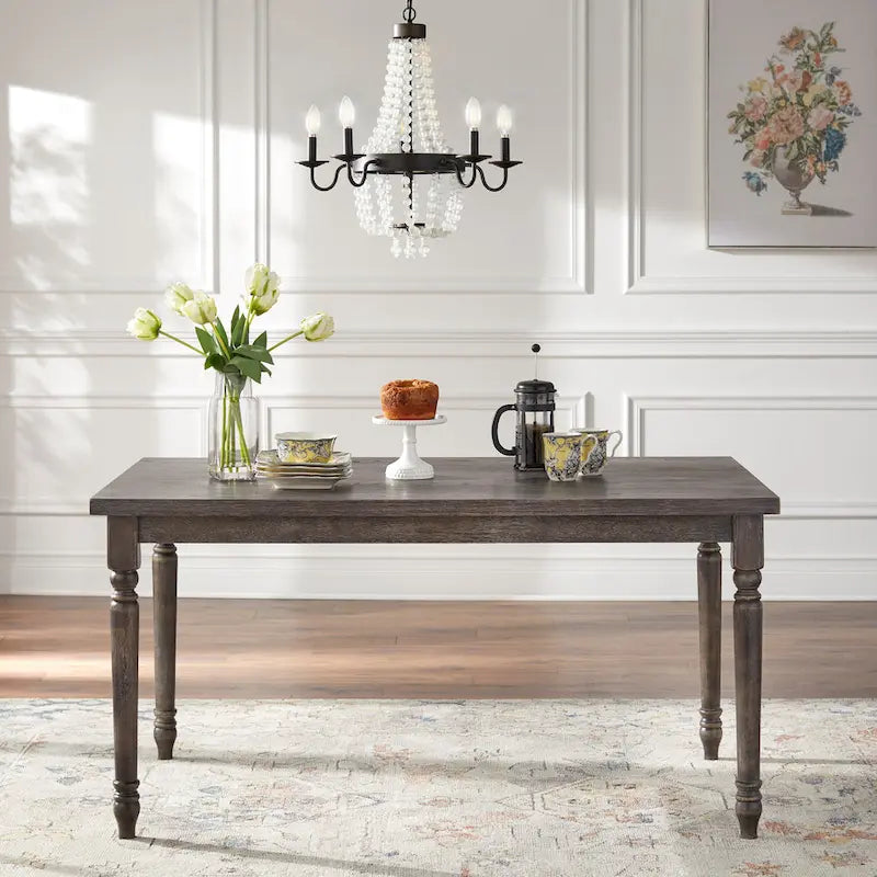 French Country Dining Table in Weathered Grey