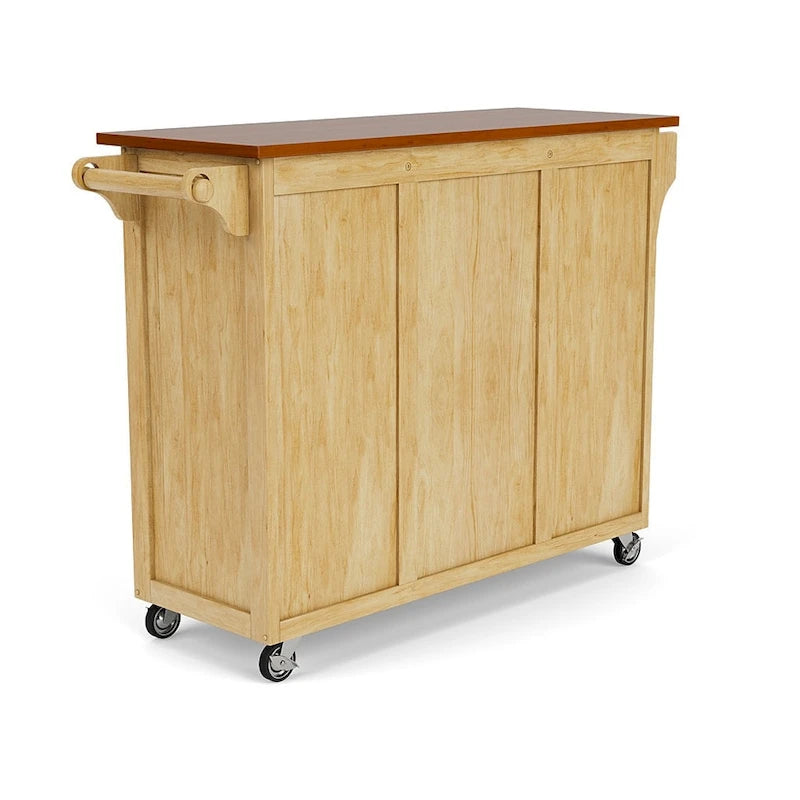 Natural Finish 4-Drawer Kitchen Cart