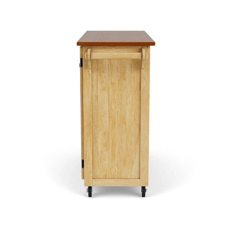 Natural Finish 4-Drawer Kitchen Cart