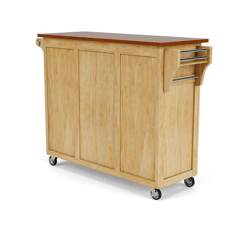 Natural Finish 4-Drawer Kitchen Cart