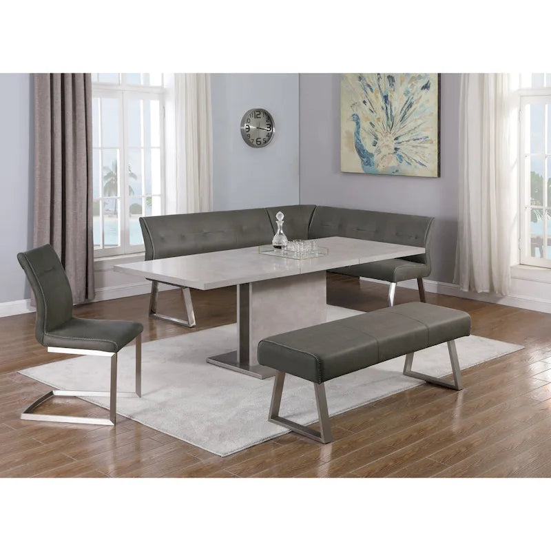 Grey Extendable Laminate Dining Table
