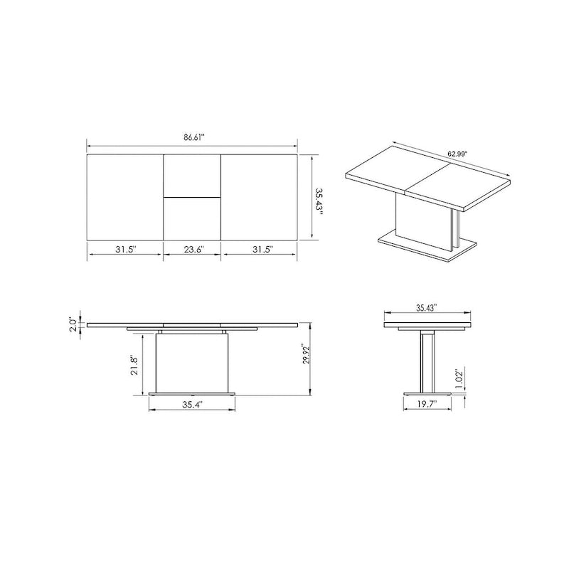 Grey Extendable Laminate Dining Table