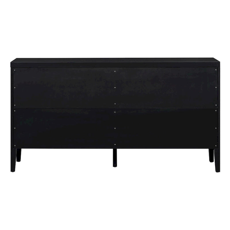 Retro Sideboard with Circular Groove Design Metal Handle