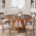47" Round Farmhouse Dining Table for 4