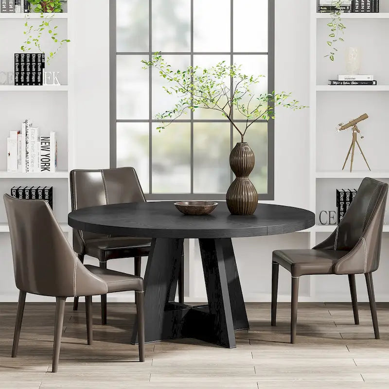 47" Round Farmhouse Dining Table for 4