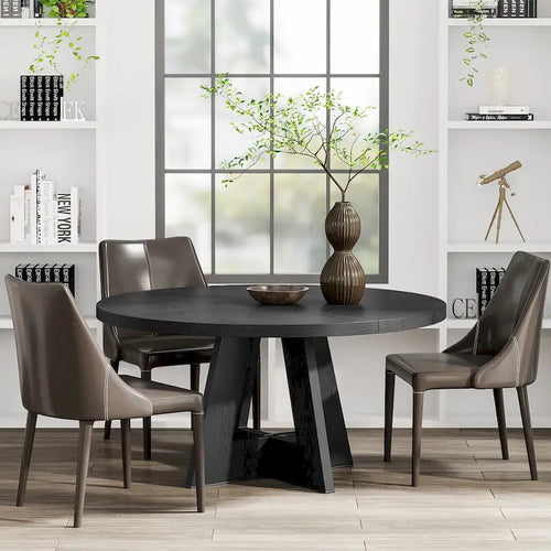 Table de salle à manger ronde de style rustique de 47 po pour 4 personnes