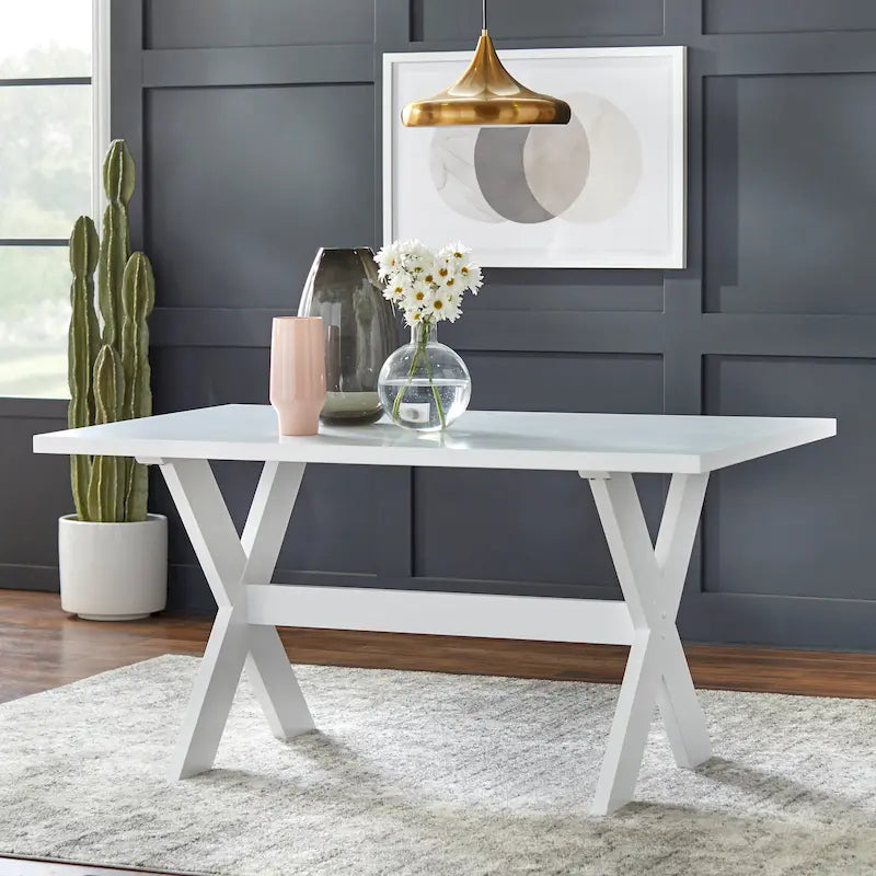 X-Base Picnic Style Dining Table in Grey or White