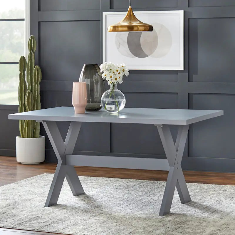 X-Base Picnic Style Dining Table in Grey or White