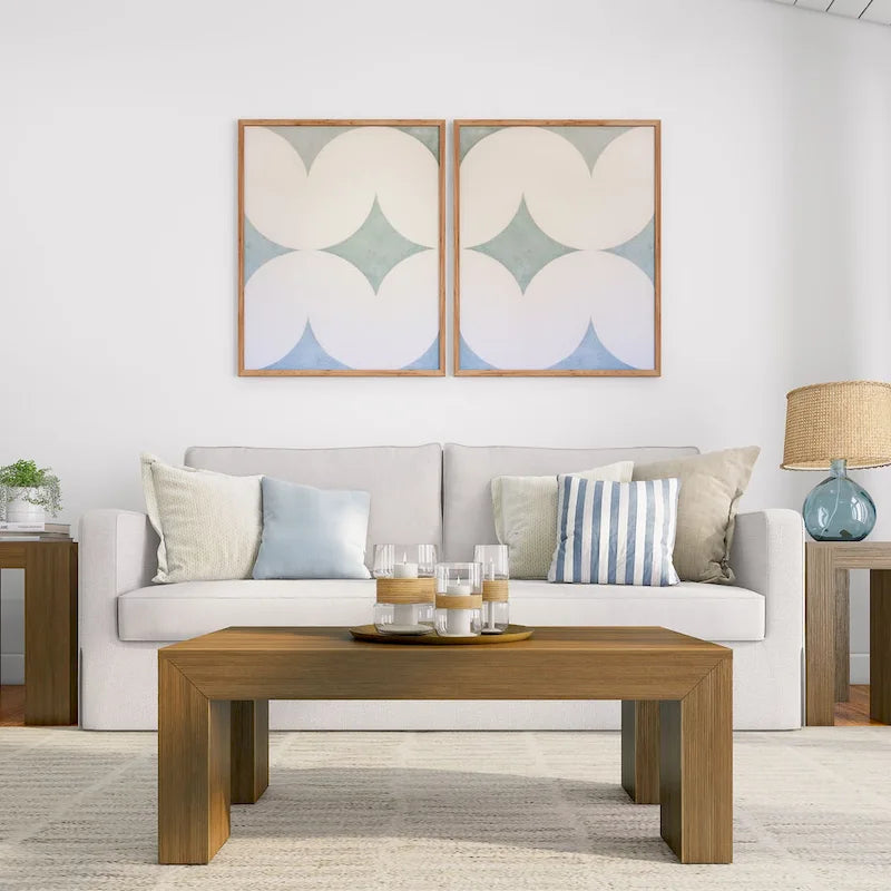 Modern Rectangular Coffee Table in Solid Pine Wood - 40" x 20"