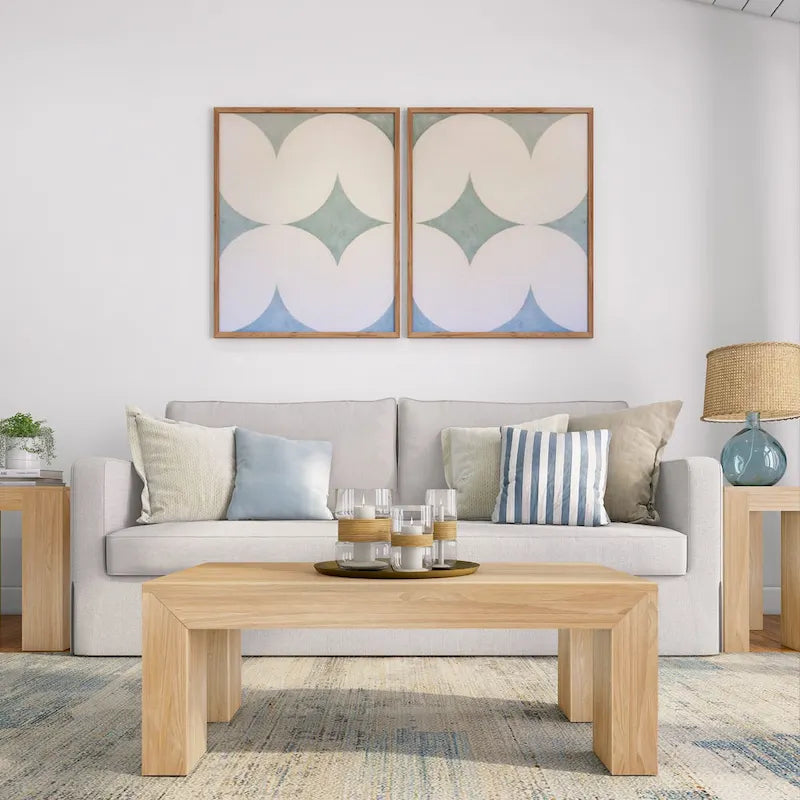 Modern Rectangular Coffee Table in Solid Pine Wood - 40" x 20"