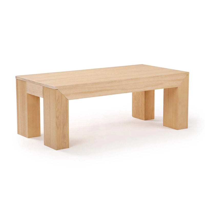 Modern Rectangular Coffee Table in Solid Pine Wood - 40" x 20"