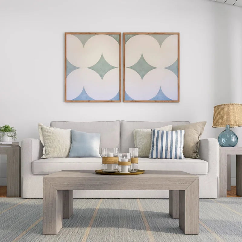Modern Rectangular Coffee Table in Solid Pine Wood - 40" x 20"
