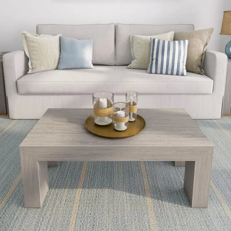 Modern Rectangular Coffee Table in Solid Pine Wood - 40" x 20"