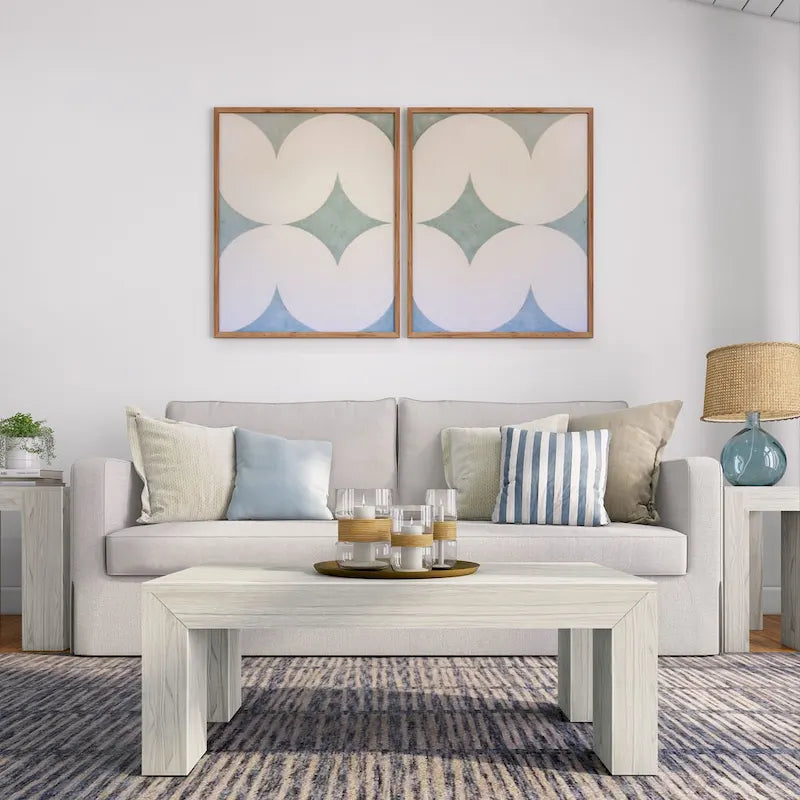Modern Rectangular Coffee Table in Solid Pine Wood - 40" x 20"