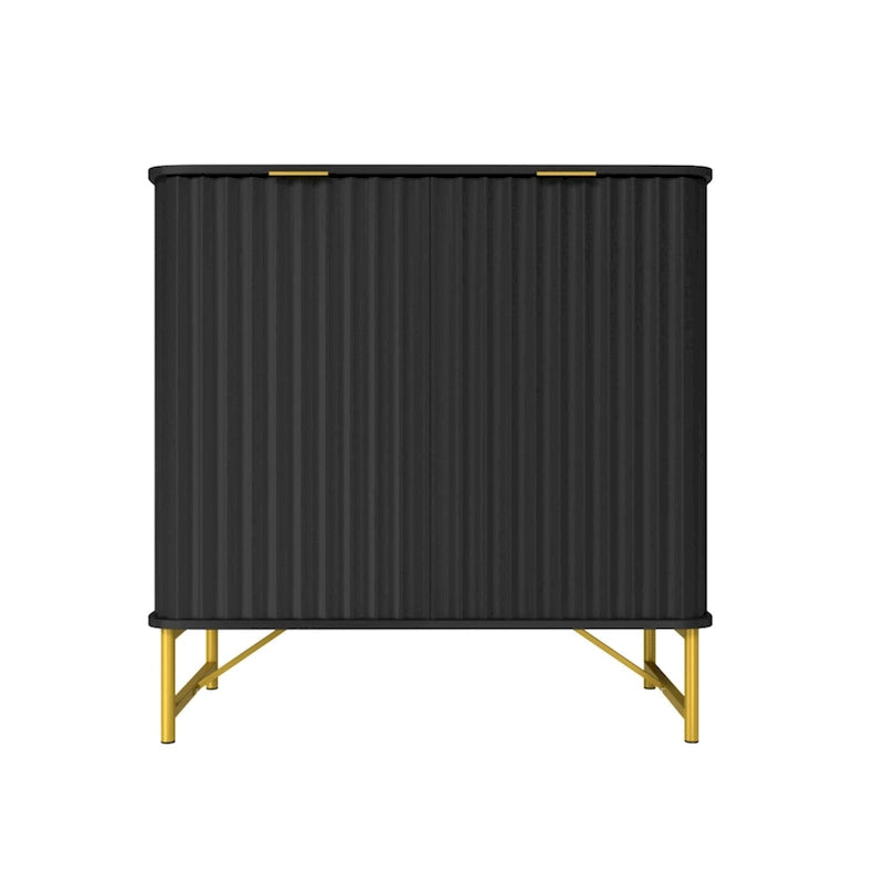 Modern MDF 2-Door Accent Sideboard with Gold Handles