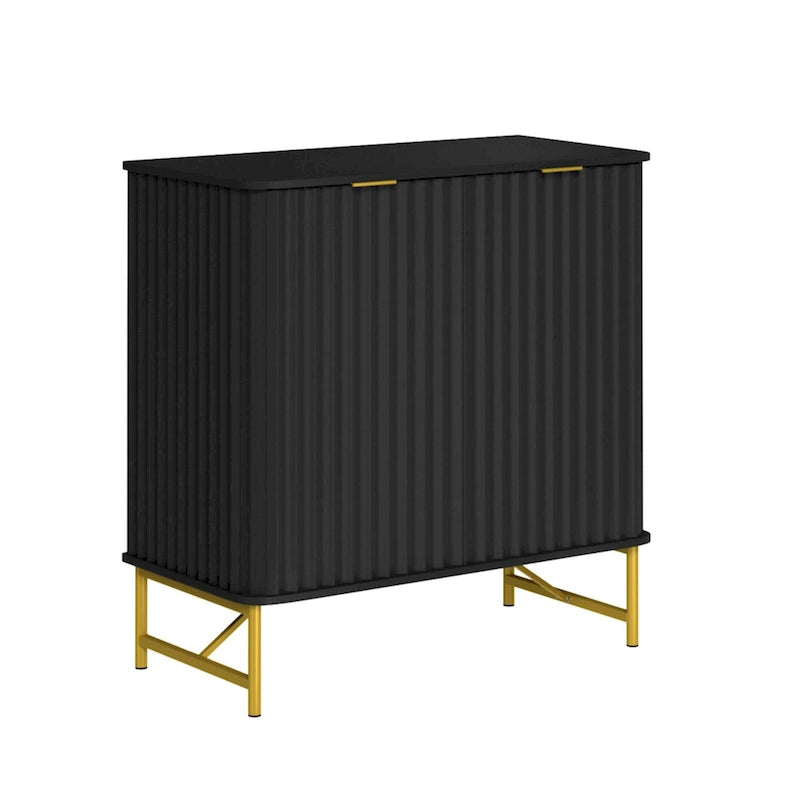 Modern MDF 2-Door Accent Sideboard with Gold Handles