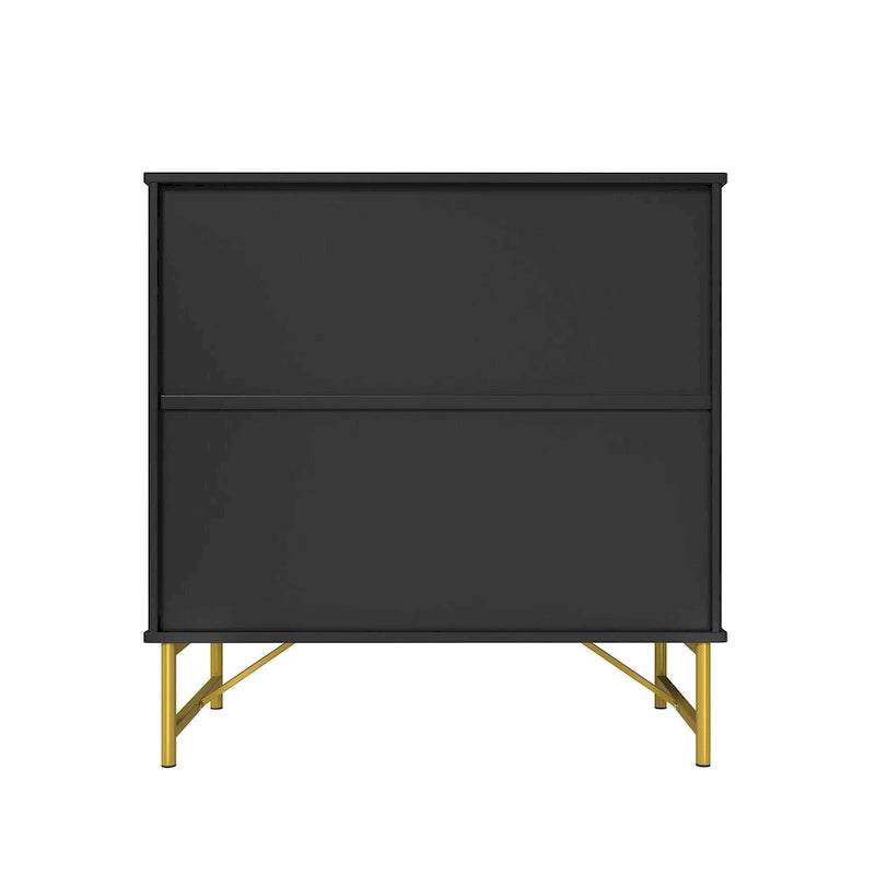 Modern MDF 2-Door Accent Sideboard with Gold Handles