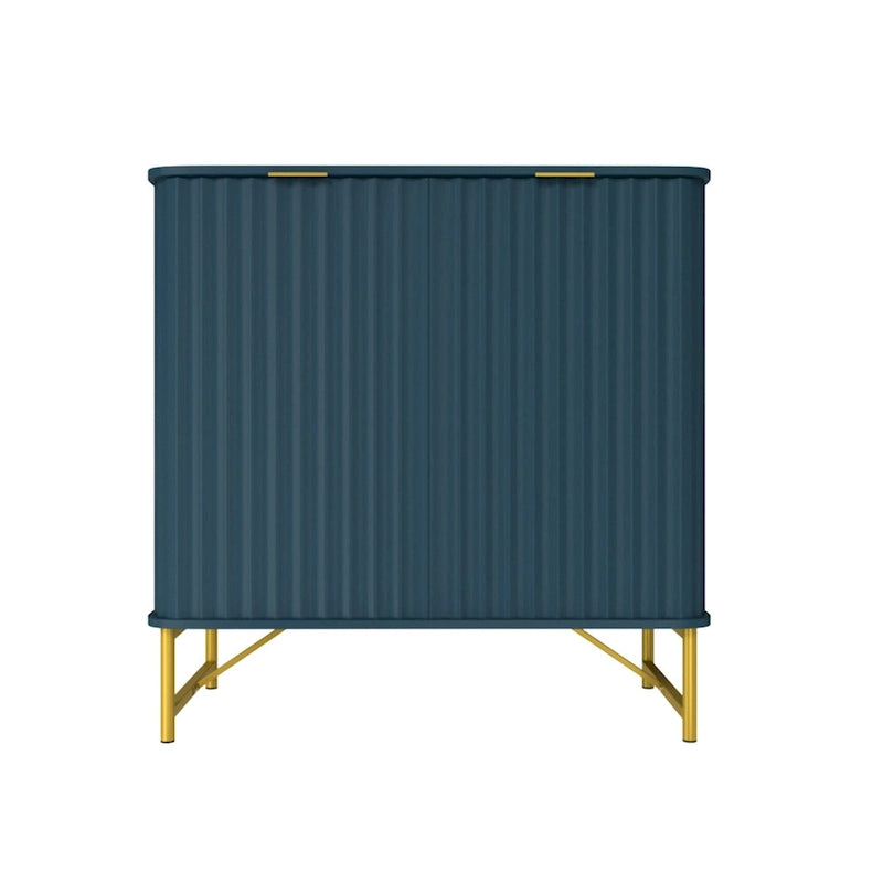 Modern MDF 2-Door Accent Sideboard with Gold Handles