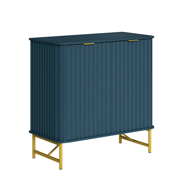 Modern MDF 2-Door Accent Sideboard with Gold Handles