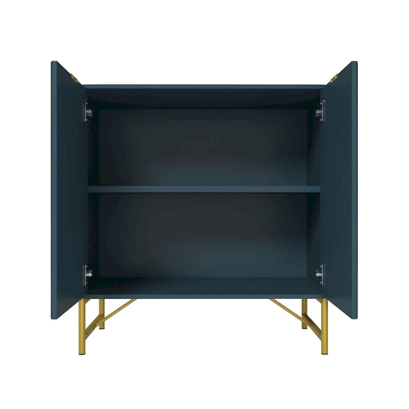 Modern MDF 2-Door Accent Sideboard with Gold Handles