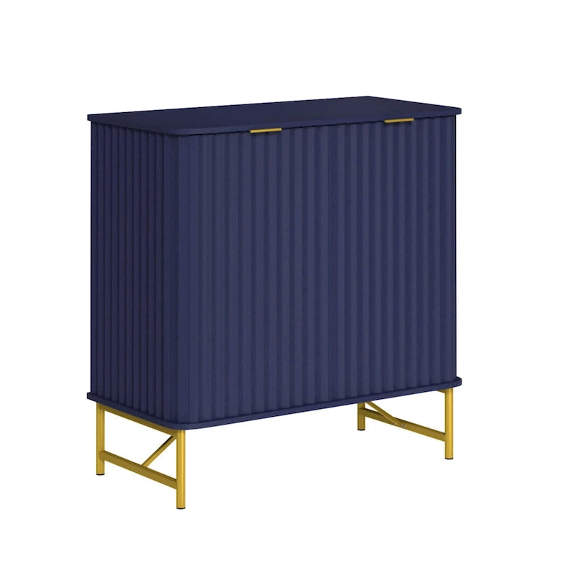Modern MDF 2-Door Accent Sideboard with Gold Handles