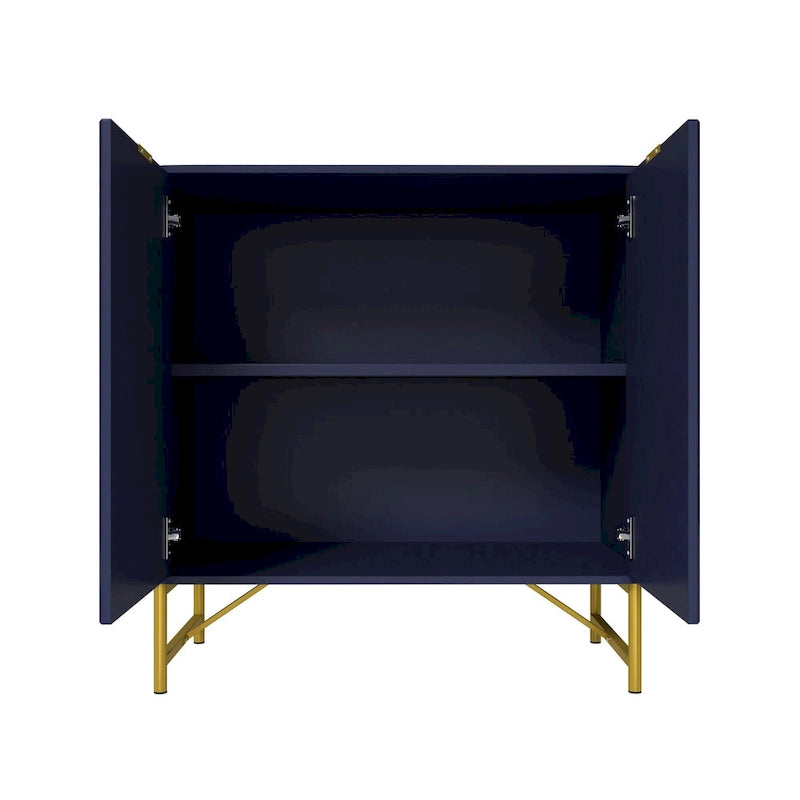 Modern MDF 2-Door Accent Sideboard with Gold Handles