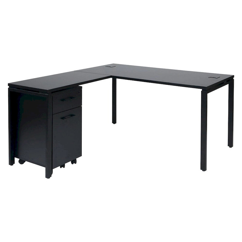 Metal L-Shaped Computer Desk