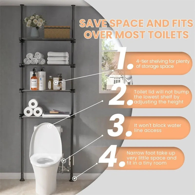 Over the Toilet Storage Cabinet - 10.6D x 33W x 116H
