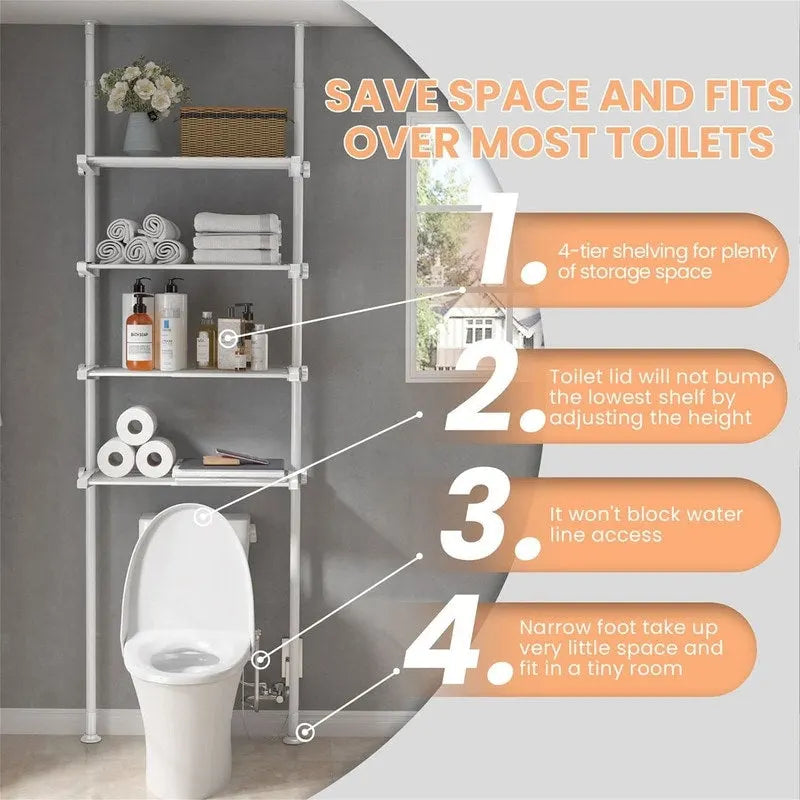 Over the Toilet Storage Cabinet - 10.6D x 33W x 116H