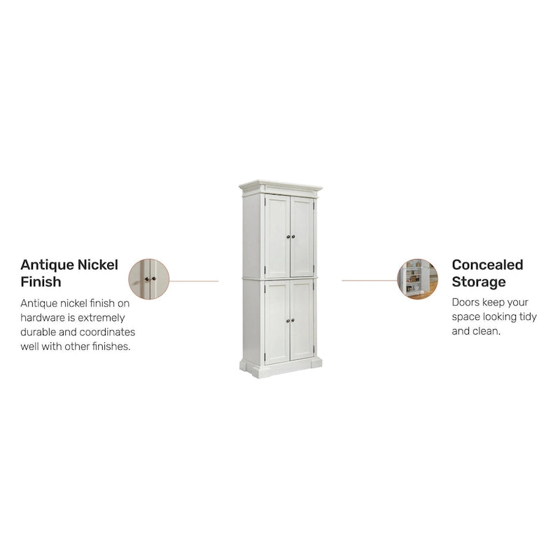 Off-White Pantry Cabinet, 72H