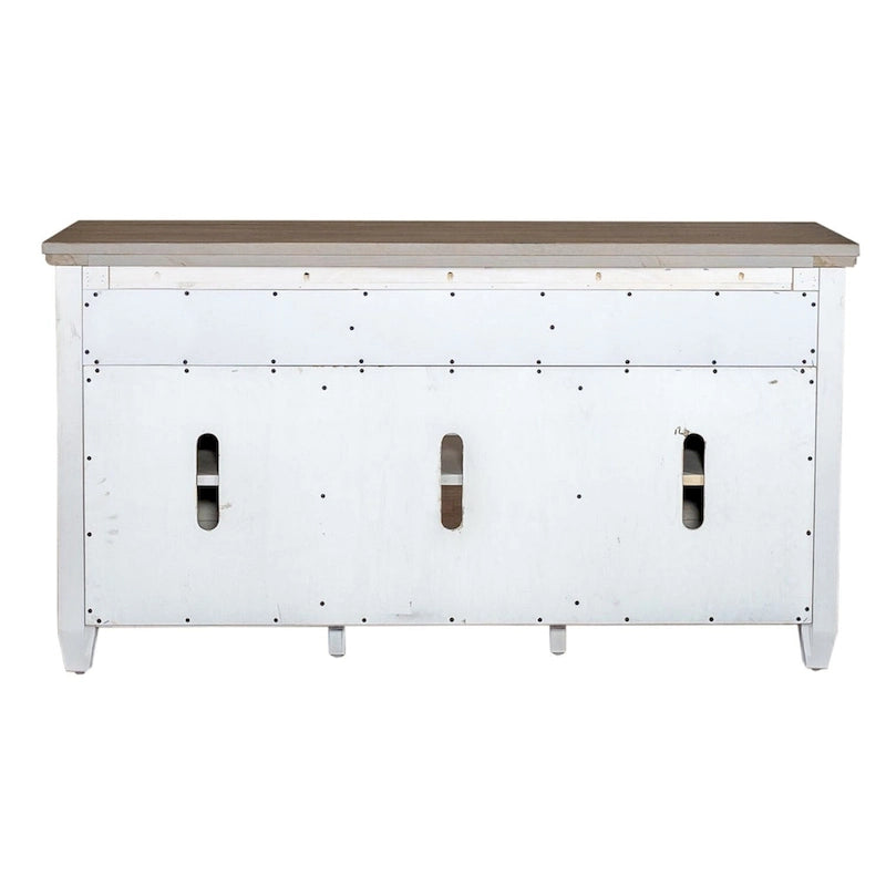 56" Antique White Tile TV Console with Tobacco Tops