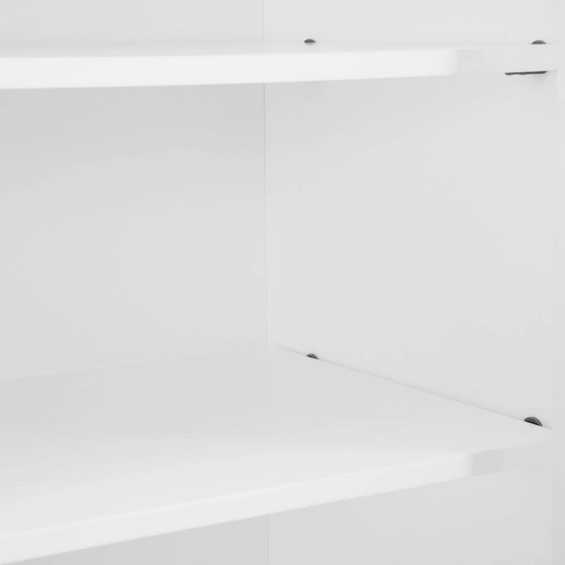 Coastal White Pantry Cabinet with Beadboard and Adjustable Shelves