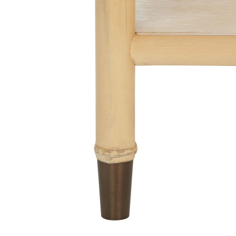 Table d'appoint à 2 tiroirs et 1 étagère avec cadre en bambou