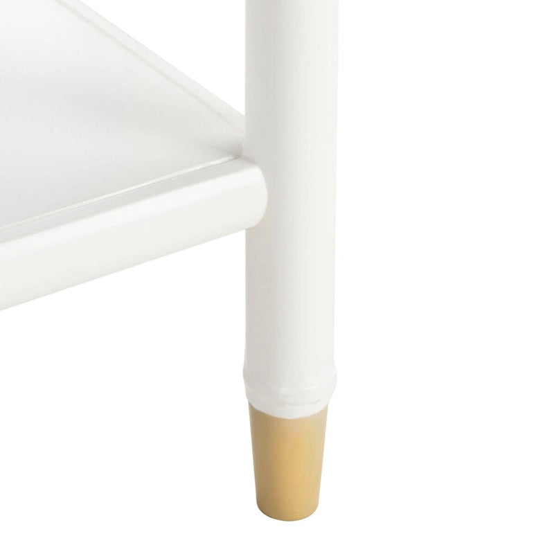 Table d'appoint à 2 tiroirs et 1 étagère avec cadre en bambou