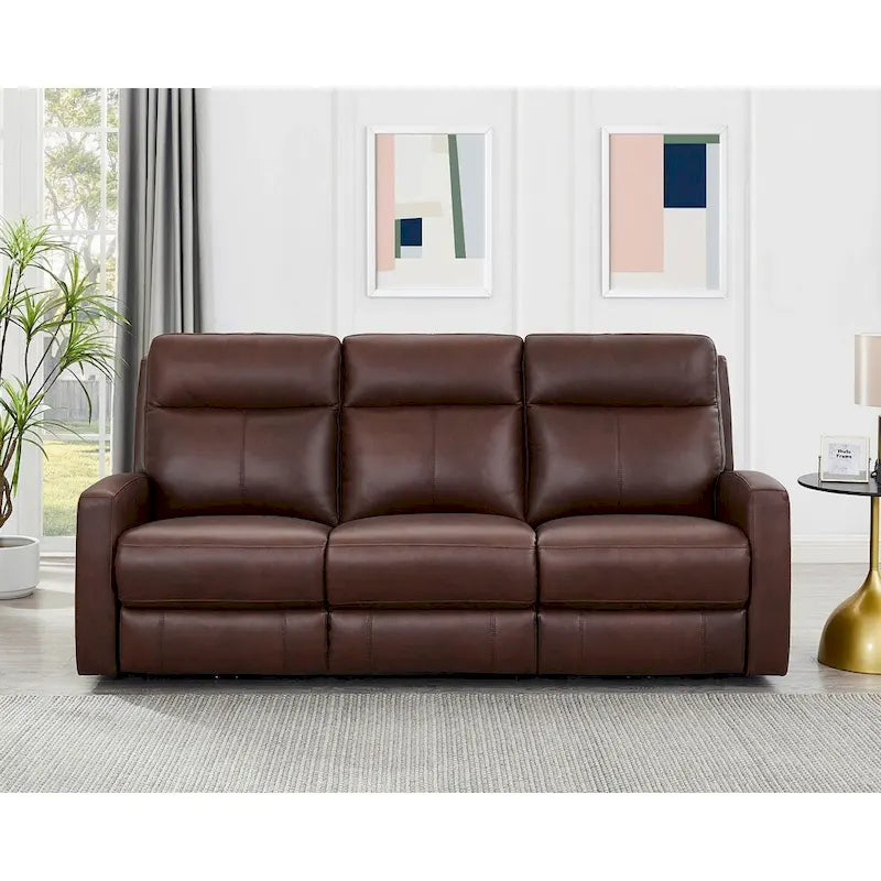 Zero Gravity Power Recline and Headrest Top Grain Leather Sofa