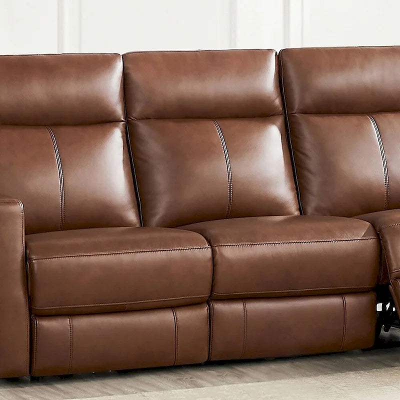 Zero Gravity Power Recline and Headrest Top Grain Leather Sofa