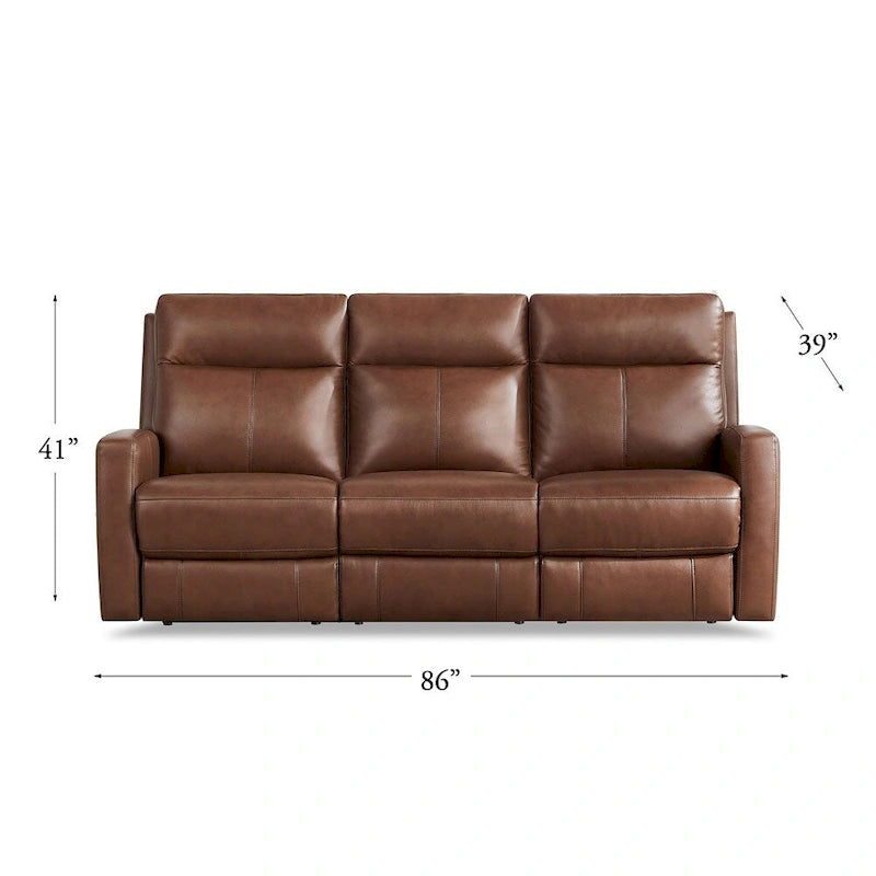 Zero Gravity Power Recline and Headrest Top Grain Leather Sofa