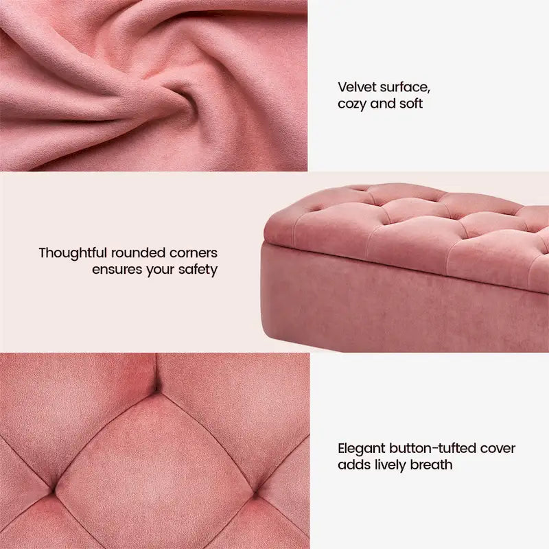 Modern Upholstered Ottoman Storage Bench - 43"L x 15"W x 20"H