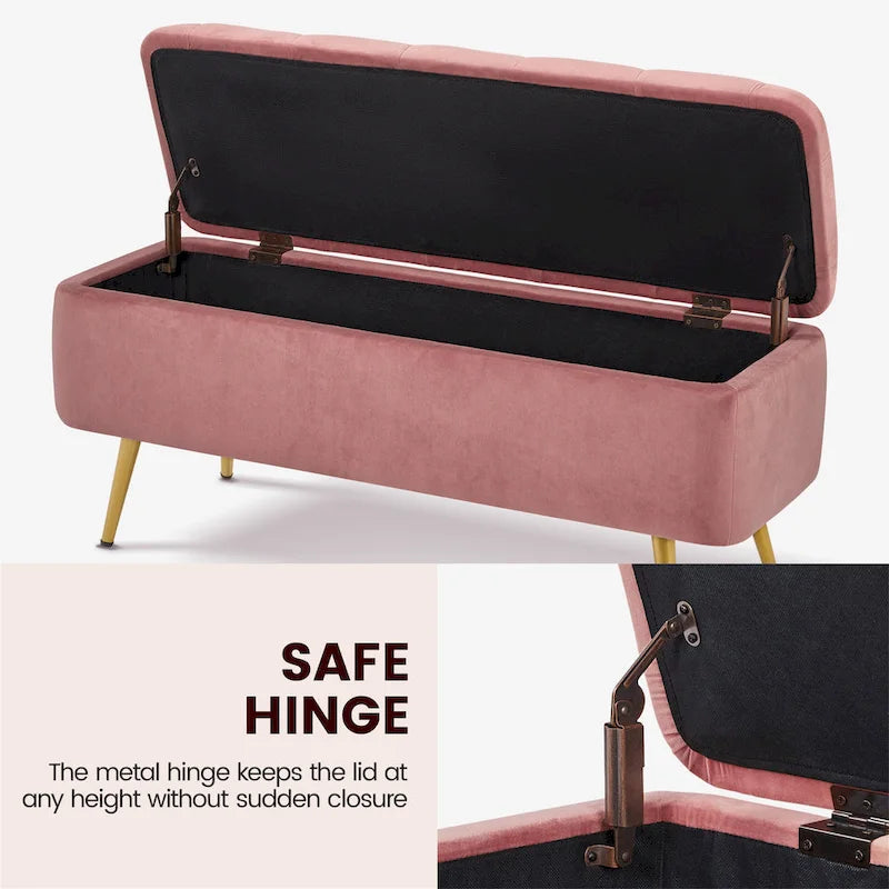 Modern Upholstered Ottoman Storage Bench - 43"L x 15"W x 20"H