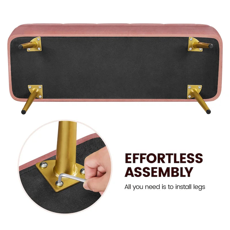 Modern Upholstered Ottoman Storage Bench - 43"L x 15"W x 20"H