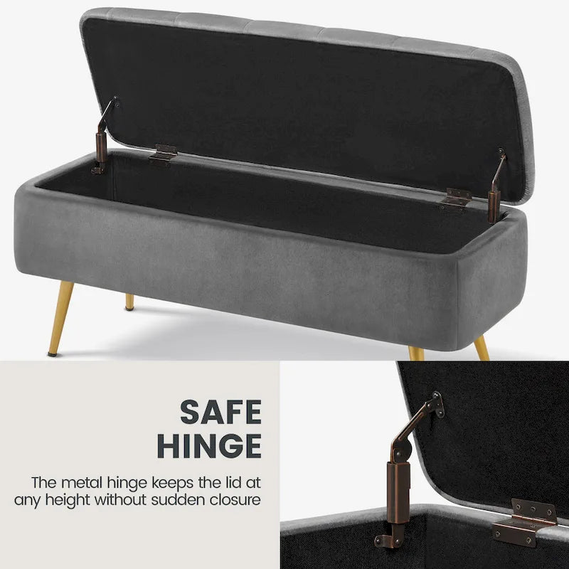 Modern Upholstered Ottoman Storage Bench - 43"L x 15"W x 20"H